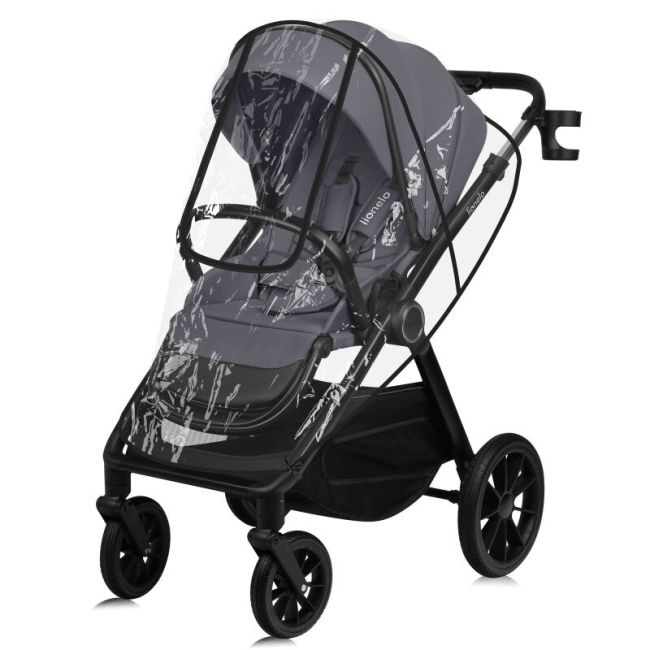 Carucior 2 in 1, Lionelo, Layla, Pana la 22 kg, Cadru aluminiu, Cu landou intarit si salteluta din spuma AirDots, Reversibil, Cu ventilatie 3D, Cu accesorii, EN1888-1, EN1888-2, EN1466, Gri BYNLO-LAYLA_2IN1_GREY_STONE