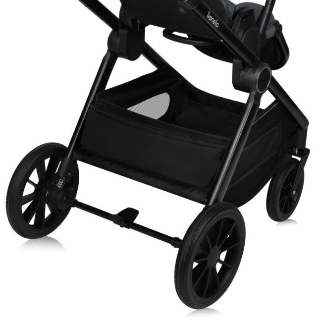 Carucior 2 in 1, Lionelo, Layla, Pana la 22 kg, Cadru aluminiu, Cu landou intarit si salteluta din spuma AirDots, Reversibil, Cu ventilatie 3D, Cu accesorii, EN1888-1, EN1888-2, EN1466, Gri BYNLO-LAYLA_2IN1_GREY_STONE