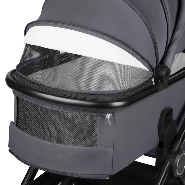 Carucior 2 in 1, Lionelo, Layla, Pana la 22 kg, Cadru aluminiu, Cu landou intarit si salteluta din spuma AirDots, Reversibil, Cu ventilatie 3D, Cu accesorii, EN1888-1, EN1888-2, EN1466, Gri BYNLO-LAYLA_2IN1_GREY_STONE