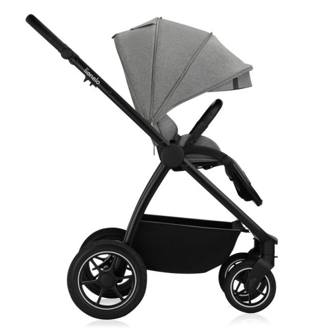 Carucior 2 in 1, Lionelo, Meril, Cu landou si scaun cu dimensiune XL, Reversibil, Cu sistem de ventilatie 3D, Cu accesorii, Pana la 22 kg, Conform cu EN1888-1 EN1888-2, EN1466, Gri BYNLO-MERIL_2IN1_GREY_STONE