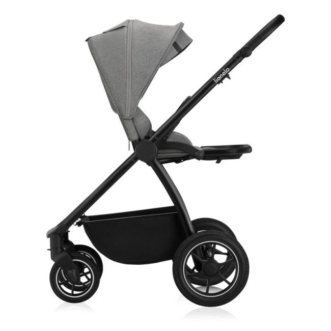 Carucior 2 in 1, Lionelo, Meril, Cu landou si scaun cu dimensiune XL, Reversibil, Cu sistem de ventilatie 3D, Cu accesorii, Pana la 22 kg, Conform cu EN1888-1 EN1888-2, EN1466, Gri BYNLO-MERIL_2IN1_GREY_STONE
