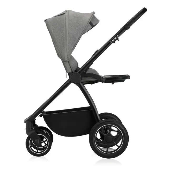 Carucior 2 in 1, Lionelo, Meril, Cu landou si scaun cu dimensiune XL, Reversibil, Cu sistem de ventilatie 3D, Cu accesorii, Pana la 22 kg, Conform cu EN1888-1 EN1888-2, EN1466, Gri BYNLO-MERIL_2IN1_GREY_STONE