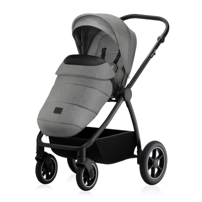 Carucior 2 in 1, Lionelo, Meril, Cu landou si scaun cu dimensiune XL, Reversibil, Cu sistem de ventilatie 3D, Cu accesorii, Pana la 22 kg, Conform cu EN1888-1 EN1888-2, EN1466, Gri BYNLO-MERIL_2IN1_GREY_STONE