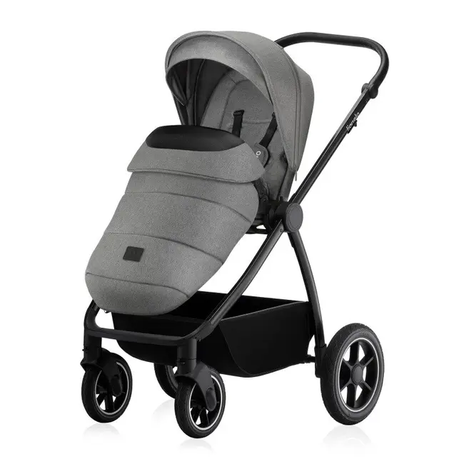 Carucior 2 in 1, Lionelo, Meril, Cu landou si scaun cu dimensiune XL, Reversibil, Cu sistem de ventilatie 3D, Cu accesorii, Pana la 22 kg, Conform cu EN1888-1 EN1888-2, EN1466, Gri BYNLO-MERIL_2IN1_GREY_STONE