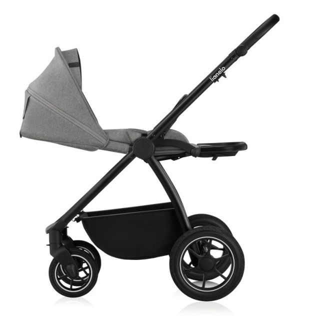 Carucior 2 in 1, Lionelo, Meril, Cu landou si scaun cu dimensiune XL, Reversibil, Cu sistem de ventilatie 3D, Cu accesorii, Pana la 22 kg, Conform cu EN1888-1 EN1888-2, EN1466, Gri BYNLO-MERIL_2IN1_GREY_STONE