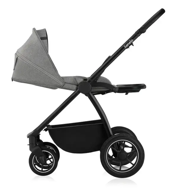 Carucior 2 in 1, Lionelo, Meril, Cu landou si scaun cu dimensiune XL, Reversibil, Cu sistem de ventilatie 3D, Cu accesorii, Pana la 22 kg, Conform cu EN1888-1 EN1888-2, EN1466, Gri BYNLO-MERIL_2IN1_GREY_STONE