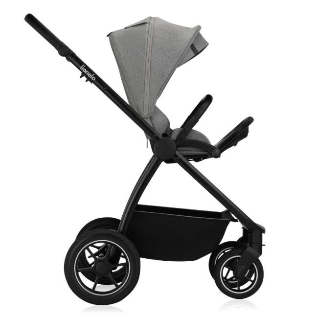 Carucior 2 in 1, Lionelo, Meril, Cu landou si scaun cu dimensiune XL, Reversibil, Cu sistem de ventilatie 3D, Cu accesorii, Pana la 22 kg, Conform cu EN1888-1 EN1888-2, EN1466, Gri BYNLO-MERIL_2IN1_GREY_STONE