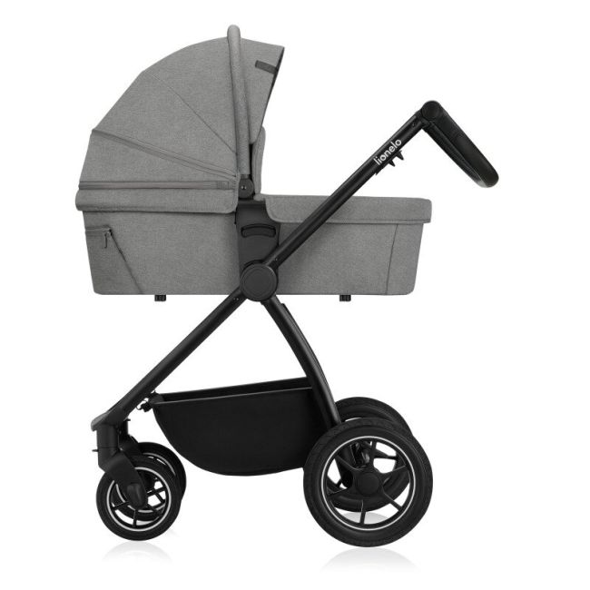 Carucior 2 in 1, Lionelo, Meril, Cu landou si scaun cu dimensiune XL, Reversibil, Cu sistem de ventilatie 3D, Cu accesorii, Pana la 22 kg, Conform cu EN1888-1 EN1888-2, EN1466, Gri BYNLO-MERIL_2IN1_GREY_STONE