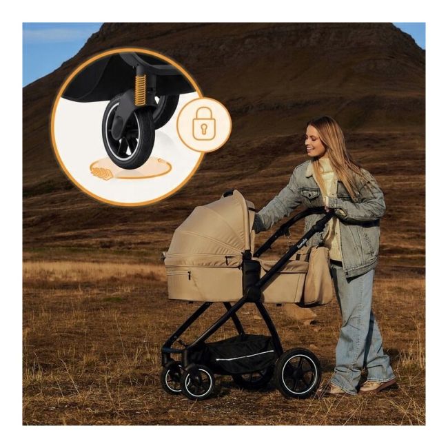Carucior 2 in 1, Lionelo, Meril, Cu landou si scaun cu dimensiune XL, Reversibil, Cu sistem de ventilatie 3D, Cu accesorii, Pana la 22 kg, Conform cu EN1888-1 EN1888-2, EN1466, Gri BYNLO-MERIL_2IN1_GREY_STONE