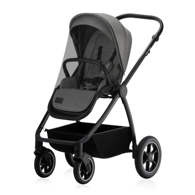 Carucior 2 in 1, Lionelo, Meril, Cu landou si scaun cu dimensiune XL, Reversibil, Cu sistem de ventilatie 3D, Cu accesorii, Pana la 22 kg, Conform cu EN1888-1 EN1888-2, EN1466, Gri BYNLO-MERIL_2IN1_GREY_STONE