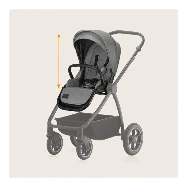 Carucior 2 in 1, Lionelo, Meril, Cu landou si scaun cu dimensiune XL, Reversibil, Cu sistem de ventilatie 3D, Cu accesorii, Pana la 22 kg, Conform cu EN1888-1 EN1888-2, EN1466, Gri BYNLO-MERIL_2IN1_GREY_STONE
