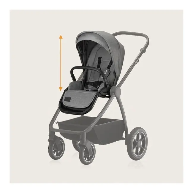 Carucior 2 in 1, Lionelo, Meril, Cu landou si scaun cu dimensiune XL, Reversibil, Cu sistem de ventilatie 3D, Cu accesorii, Pana la 22 kg, Conform cu EN1888-1 EN1888-2, EN1466, Gri BYNLO-MERIL_2IN1_GREY_STONE