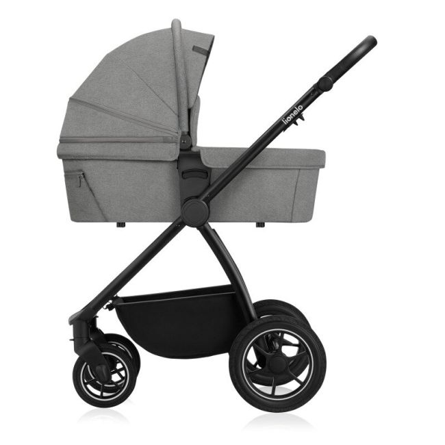 Carucior 2 in 1, Lionelo, Meril, Cu landou si scaun cu dimensiune XL, Reversibil, Cu sistem de ventilatie 3D, Cu accesorii, Pana la 22 kg, Conform cu EN1888-1 EN1888-2, EN1466, Gri BYNLO-MERIL_2IN1_GREY_STONE