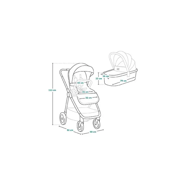 Carucior 2 in 1, Lionelo, Meril, Cu landou si scaun cu dimensiune XL, Reversibil, Cu sistem de ventilatie 3D, Cu accesorii, Pana la 22 kg, Conform cu EN1888-1 EN1888-2, EN1466, Gri BYNLO-MERIL_2IN1_GREY_STONE
