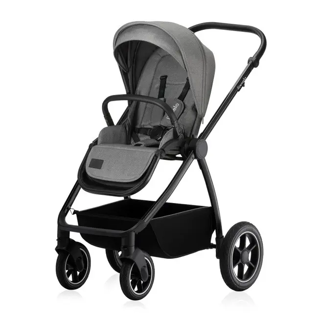 Carucior 2 in 1, Lionelo, Meril, Cu landou si scaun cu dimensiune XL, Reversibil, Cu sistem de ventilatie 3D, Cu accesorii, Pana la 22 kg, Conform cu EN1888-1 EN1888-2, EN1466, Gri BYNLO-MERIL_2IN1_GREY_STONE