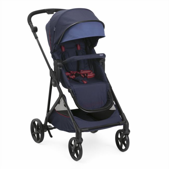 Carucior copii 3 in 1 Chicco Seety, cu scaun auto Kory Plus I-Size, OxFord Blue (Albastru), 0luni+ CHC8709779+8709879+8714645-8