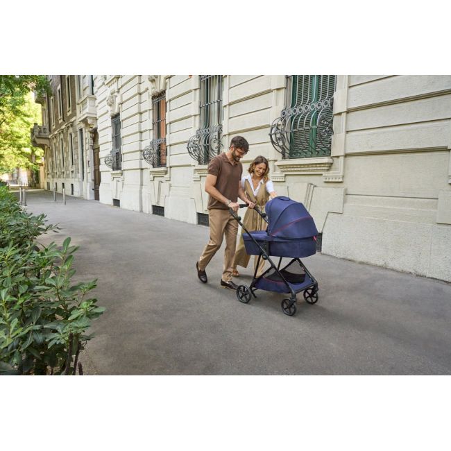 Carucior copii 3 in 1 Chicco Seety, cu scaun auto Kory Plus I-Size, OxFord Blue (Albastru), 0luni+ CHC8709779+8709879+8714645-8