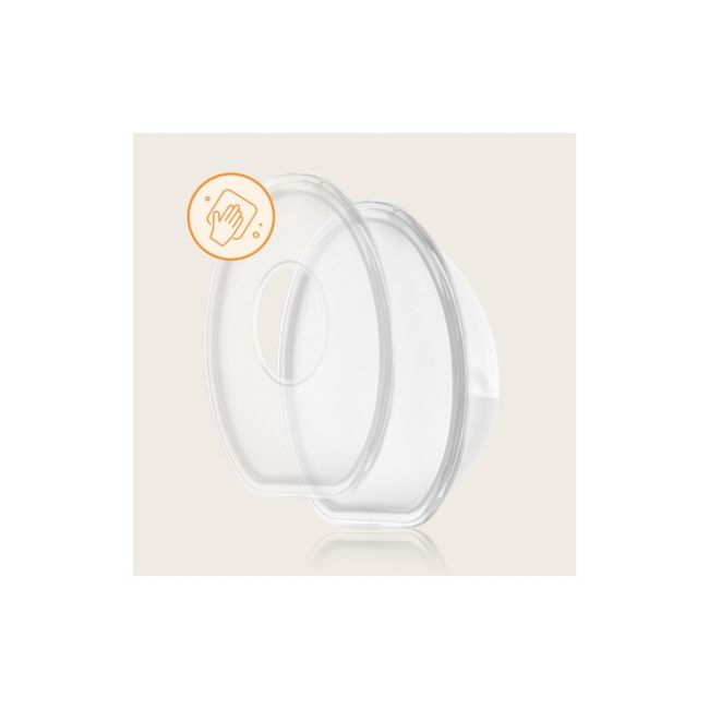 Colectoare san, Lionelo, 2 buc, 60 ml, fara BPA, Ergonomice, Compatibile cu orice sutien, Transparent BYNLOC-MILKY_SIMPLE