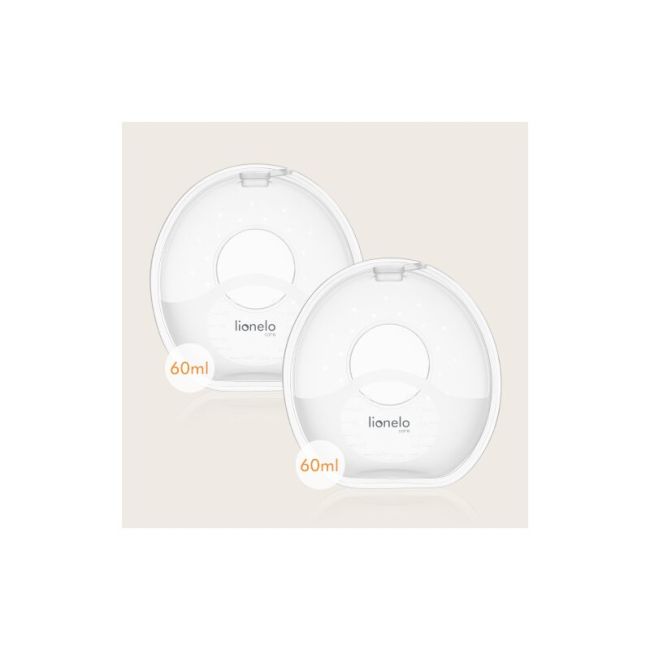 Colectoare san, Lionelo, 2 buc, 60 ml, fara BPA, Ergonomice, Compatibile cu orice sutien, Transparent BYNLOC-MILKY_SIMPLE