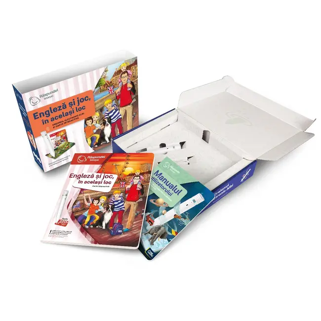 Pachet Raspundel Istetel, creion si carte Engleza si joc, in acelasi loc BKF69364