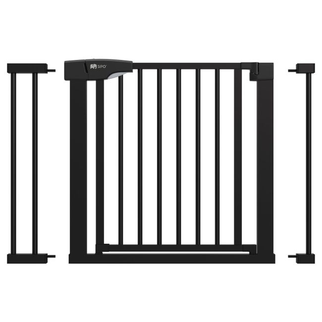 Poarta de siguranta pentru scari SIPO, Black, operare cu o mana, 75-103 cm EKDSBS-SG02