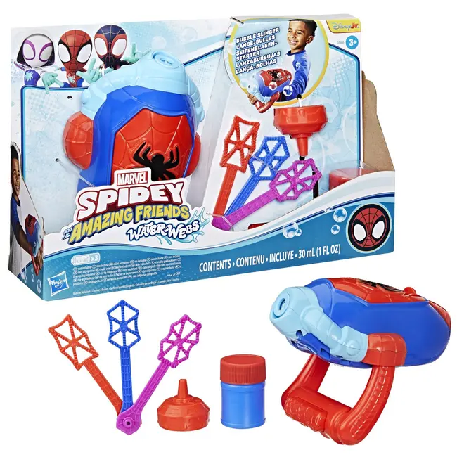 SPIDEY SI PRIETENII LUI UIMITORI MARVEL WATER WEBS LANSATOR BULE DE SAPUN VIVG0660