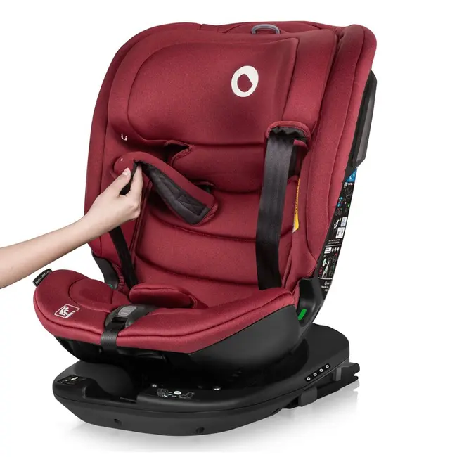 Scaun auto, Lionelo, Bastiaan RWF i-Size, Pozitie de somn, Protectie laterala, Rotire 360 grade, 0-36 Kg, Cu Isofix si Centura Top Tether, Conform cu standardul european de securitate ECE R129, Rosu BYNLO-BASTIAAN_RWF_ISIZE_RED_BURGUNDY