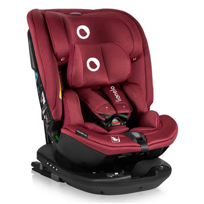 Scaun auto, Lionelo, Bastiaan RWF i-Size, Pozitie de somn, Protectie laterala, Rotire 360 grade, 0-36 Kg, Cu Isofix si Centura Top Tether, Conform cu standardul european de securitate ECE R129, Rosu BYNLO-BASTIAAN_RWF_ISIZE_RED_BURGUNDY