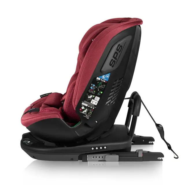 Scaun auto, Lionelo, Bastiaan RWF i-Size, Pozitie de somn, Protectie laterala, Rotire 360 grade, 0-36 Kg, Cu Isofix si Centura Top Tether, Conform cu standardul european de securitate ECE R129, Rosu BYNLO-BASTIAAN_RWF_ISIZE_RED_BURGUNDY