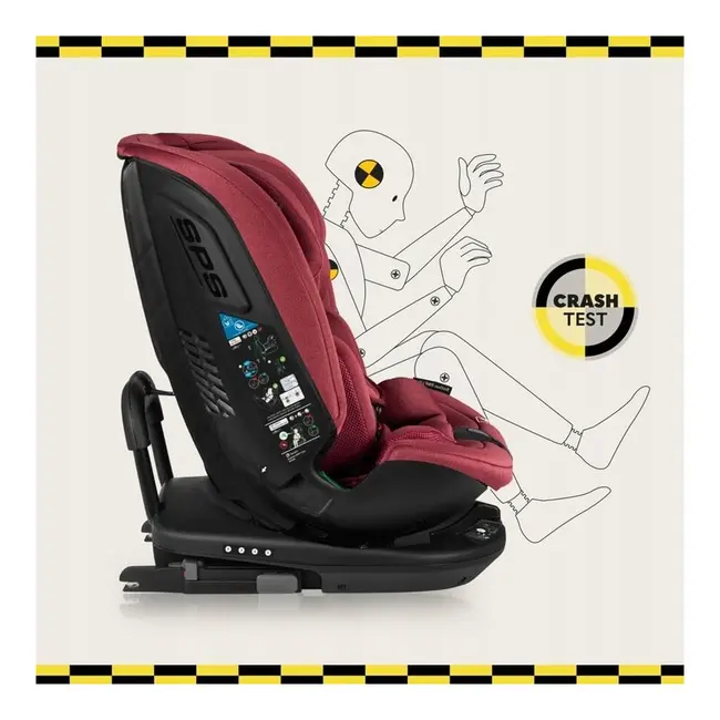 Scaun auto, Lionelo, Bastiaan RWF i-Size, Pozitie de somn, Protectie laterala, Rotire 360 grade, 0-36 Kg, Cu Isofix si Centura Top Tether, Conform cu standardul european de securitate ECE R129, Rosu BYNLO-BASTIAAN_RWF_ISIZE_RED_BURGUNDY