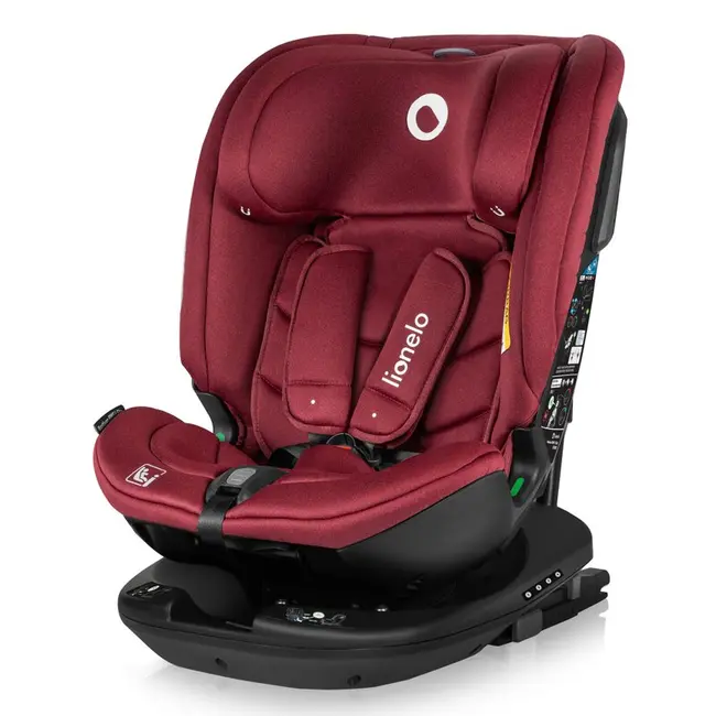 Scaun auto, Lionelo, Bastiaan RWF i-Size, Pozitie de somn, Protectie laterala, Rotire 360 grade, 0-36 Kg, Cu Isofix si Centura Top Tether, Conform cu standardul european de securitate ECE R129, Rosu BYNLO-BASTIAAN_RWF_ISIZE_RED_BURGUNDY