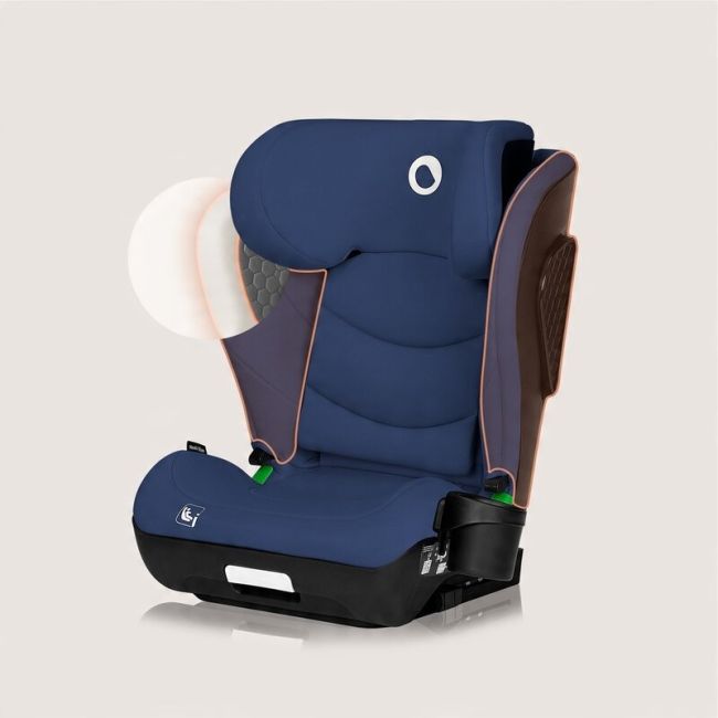 Scaun auto i-Size, Lionelo, Neal, Spatar reglabil in 4 pozitii, Tetiera in 10 pozitii, Suport sticla inclus, 15-36 Kg, 100-150 cm, Cu Isofix, Conform ECE R129, Albastru BYNLO-NEAL_I-SIZE_BLUE_NAVY