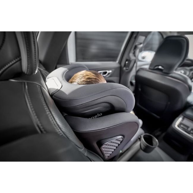 Scaun auto i-Size, Lionelo, Neal, Spatar reglabil in 4 pozitii, Tetiera in 10 pozitii, Suport sticla inclus, 15-36 Kg, 100-150 cm, Cu Isofix, Conform ECE R129, Albastru BYNLO-NEAL_I-SIZE_BLUE_NAVY