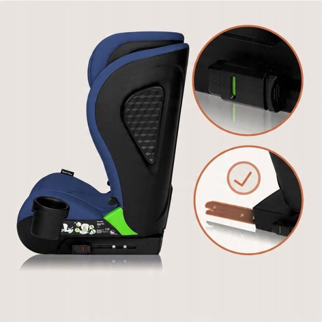 Scaun auto i-Size, Lionelo, Neal, Spatar reglabil in 4 pozitii, Tetiera in 10 pozitii, Suport sticla inclus, 15-36 Kg, 100-150 cm, Cu Isofix, Conform ECE R129, Albastru BYNLO-NEAL_I-SIZE_BLUE_NAVY