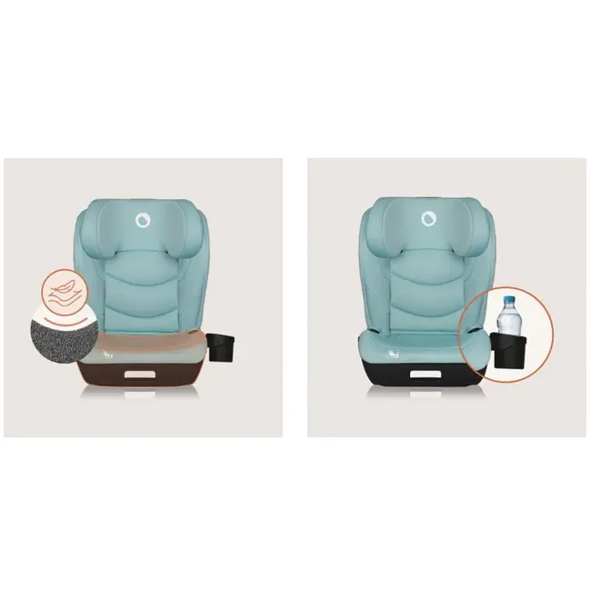 Scaun auto i-Size, Lionelo, Neal, Spatar reglabil in 4 pozitii, Tetiera in 10 pozitii, Suport sticla inclus, 15-36 Kg, 100-150 cm, Cu Isofix, Conform ECE R129, Verde Turquoise BYNLO-NEAL_I-SIZE_GREEN_TURQUOISE