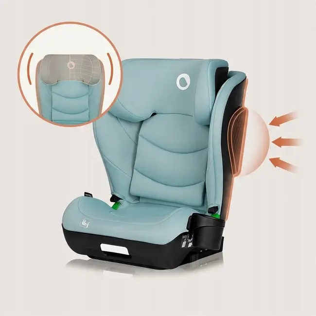 Scaun auto i-Size, Lionelo, Neal, Spatar reglabil in 4 pozitii, Tetiera in 10 pozitii, Suport sticla inclus, 15-36 Kg, 100-150 cm, Cu Isofix, Conform ECE R129, Verde Turquoise BYNLO-NEAL_I-SIZE_GREEN_TURQUOISE