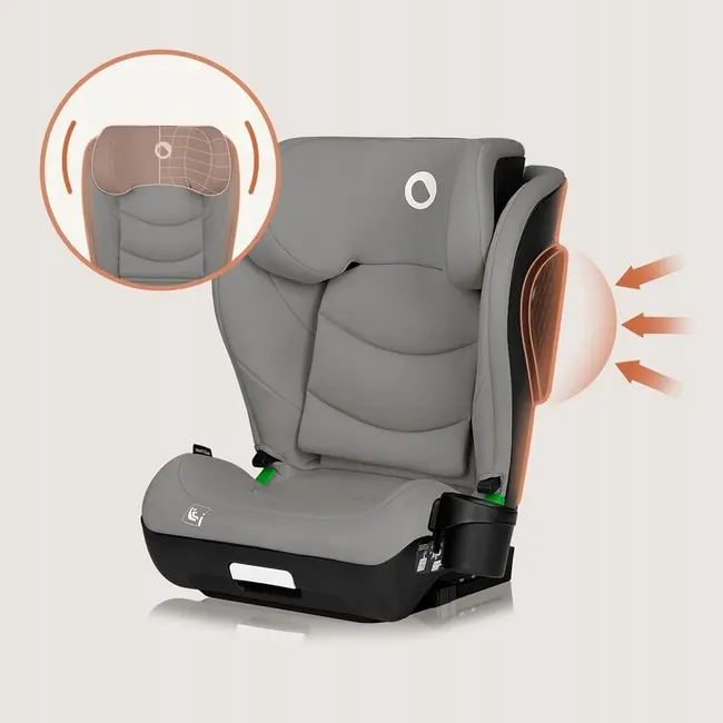 Scaun auto i-Size, Lionelo, Neal, Spatar reglabil in 4 pozitii, Tetiera in 10 pozitii, Suport sticla inclus, 15-36 Kg, 100-150 cm, Cu Isofix, Conform ECE R129, Verde Turquoise BYNLO-NEAL_I-SIZE_GREY_CONCRETE