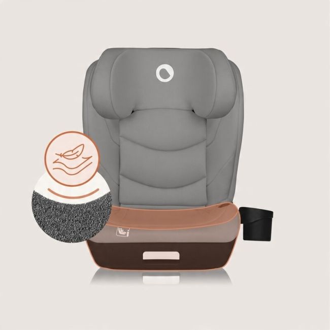 Scaun auto i-Size, Lionelo, Neal, Spatar reglabil in 4 pozitii, Tetiera in 10 pozitii, Suport sticla inclus, 15-36 Kg, 100-150 cm, Cu Isofix, Conform ECE R129, Verde Turquoise BYNLO-NEAL_I-SIZE_GREY_CONCRETE