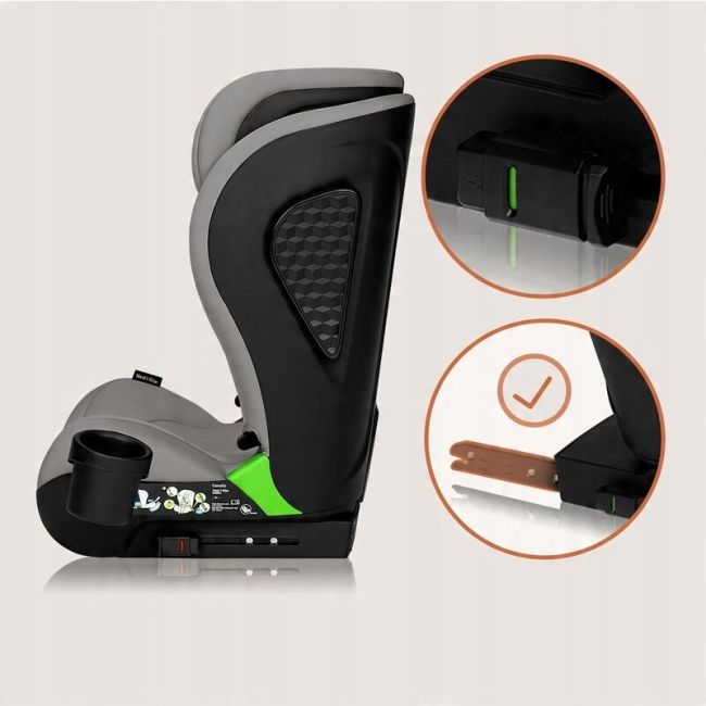 Scaun auto i-Size, Lionelo, Neal, Spatar reglabil in 4 pozitii, Tetiera in 10 pozitii, Suport sticla inclus, 15-36 Kg, 100-150 cm, Cu Isofix, Conform ECE R129, Verde Turquoise BYNLO-NEAL_I-SIZE_GREY_CONCRETE