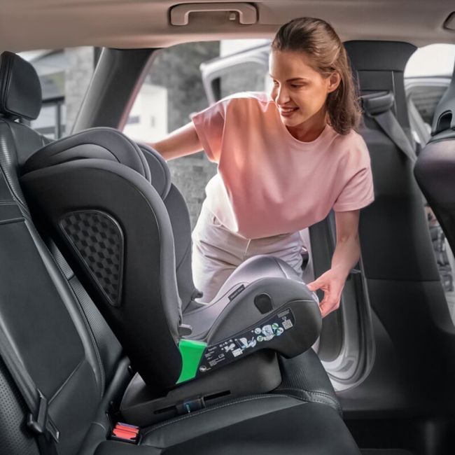 Scaun auto i-Size, Lionelo, Neal, Spatar reglabil in 4 pozitii, Tetiera in 10 pozitii, Suport sticla inclus, 15-36 Kg, 100-150 cm, Cu Isofix, Conform ECE R129, Verde Turquoise BYNLO-NEAL_I-SIZE_GREY_CONCRETE
