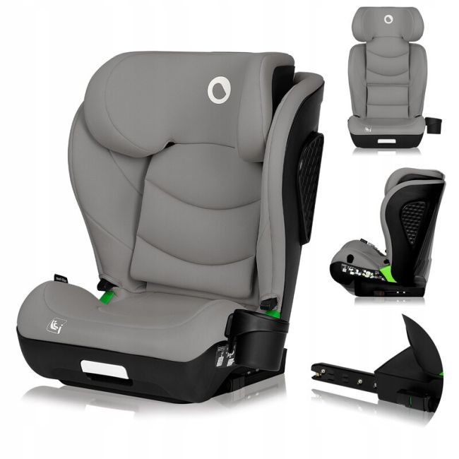 Scaun auto i-Size, Lionelo, Neal, Spatar reglabil in 4 pozitii, Tetiera in 10 pozitii, Suport sticla inclus, 15-36 Kg, 100-150 cm, Cu Isofix, Conform ECE R129, Verde Turquoise BYNLO-NEAL_I-SIZE_GREY_CONCRETE