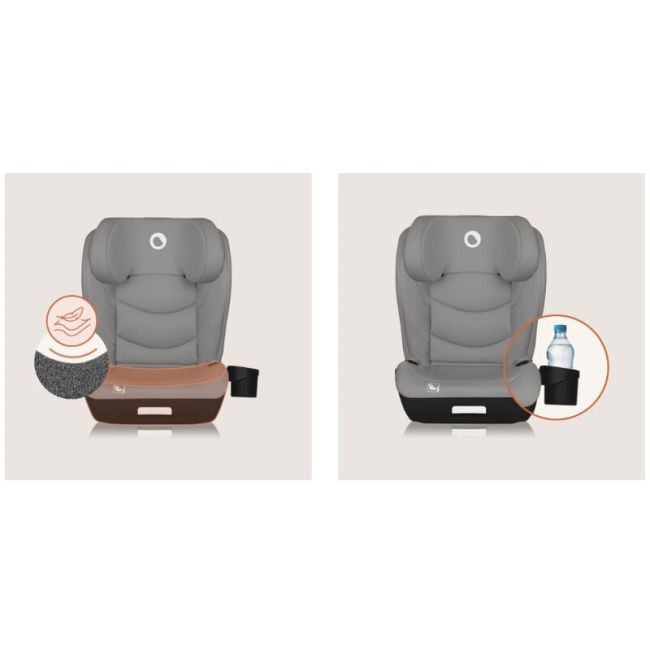 Scaun auto i-Size, Lionelo, Neal, Spatar reglabil in 4 pozitii, Tetiera in 10 pozitii, Suport sticla inclus, 15-36 Kg, 100-150 cm, Cu Isofix, Conform ECE R129, Verde Turquoise BYNLO-NEAL_I-SIZE_GREY_CONCRETE