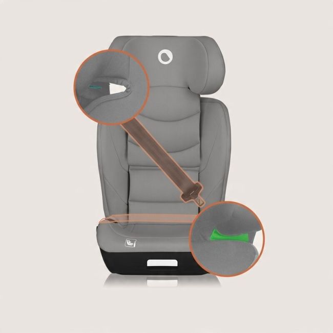 Scaun auto i-Size, Lionelo, Neal, Spatar reglabil in 4 pozitii, Tetiera in 10 pozitii, Suport sticla inclus, 15-36 Kg, 100-150 cm, Cu Isofix, Conform ECE R129, Verde Turquoise BYNLO-NEAL_I-SIZE_GREY_CONCRETE