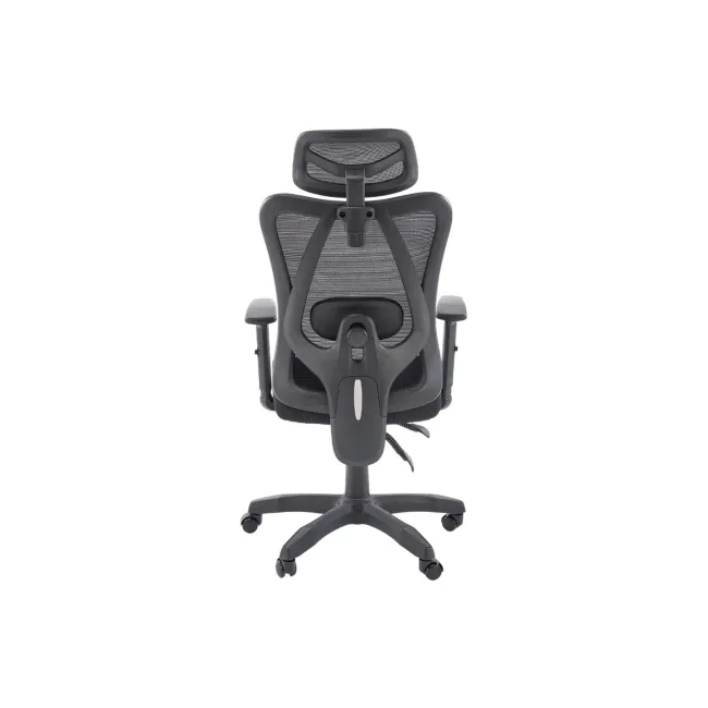 Scaun birou egonomic HM Ramos, mesh, mecanism multiblock, baza polipropilena, suport lombar reglabil, cotiere ajustabile, 120 kg, negru DRM10651