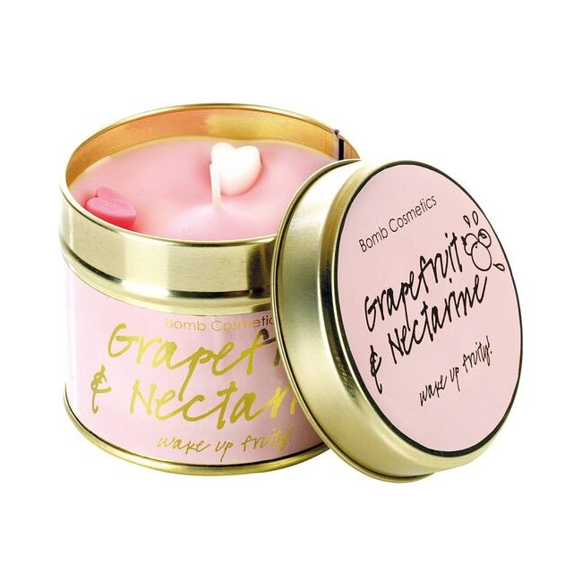 Lumanare parfumata 180g  Grapefruit & Nectarine (Cutie metalica), Bomb Cosmetics