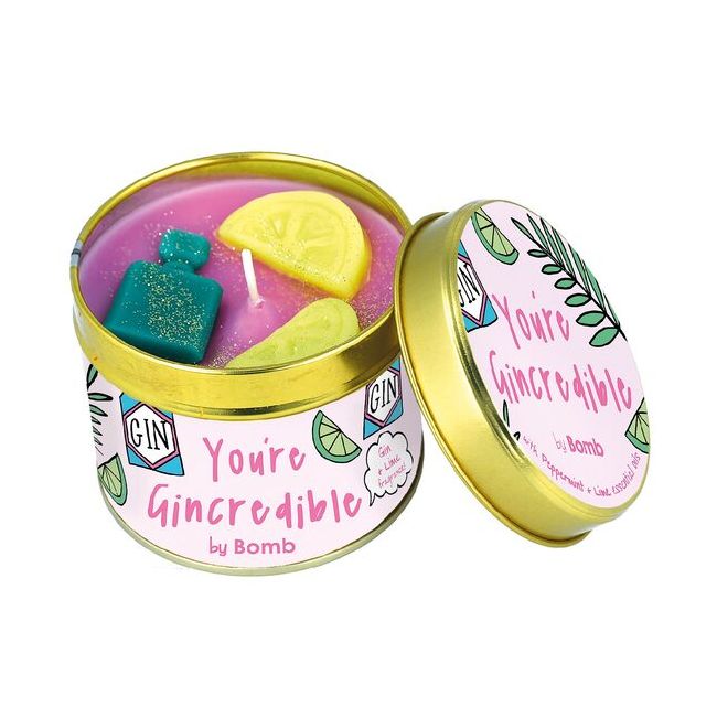 Lumanare parfumata 180g  You're Gincredible (Cutie metalica), Bomb Cosmetics
