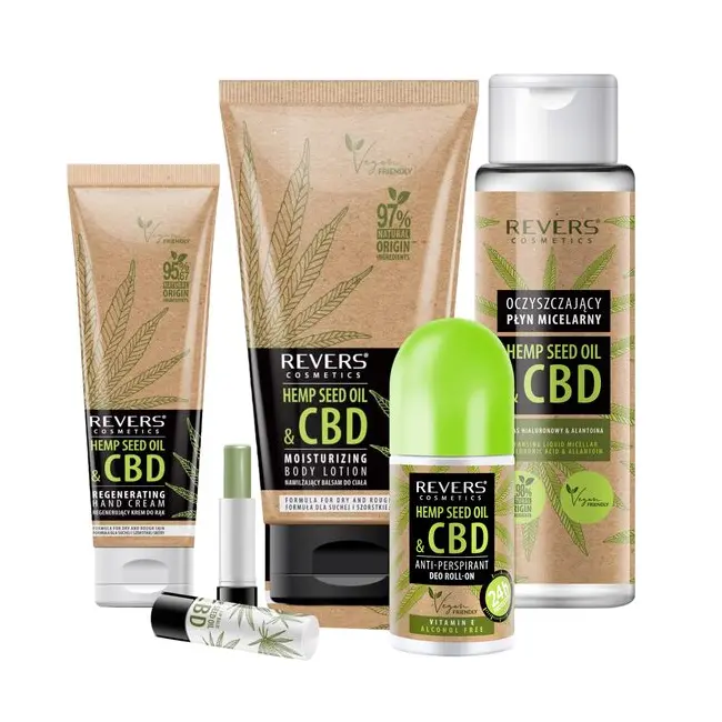 Pachet ingrijire cu ulei natural de canepa CBD, 100% vegan, Revers