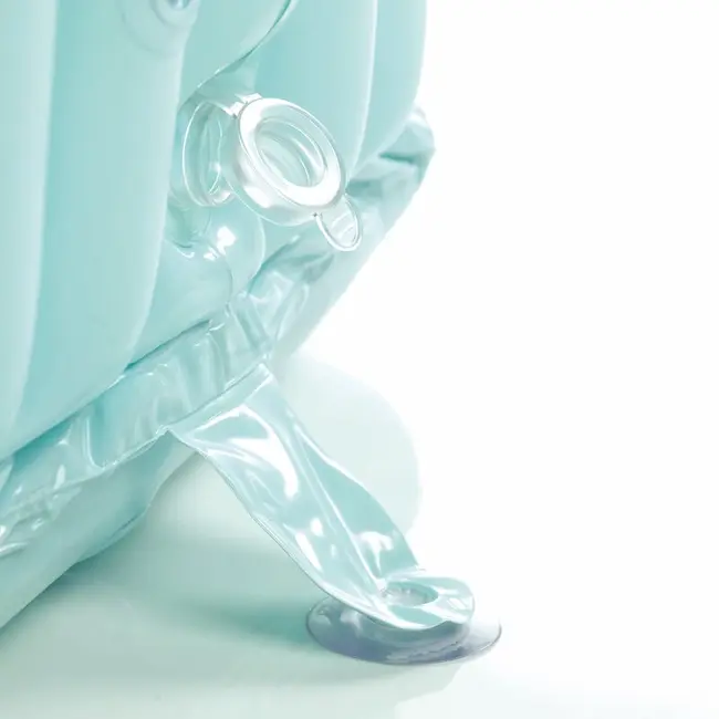 Cadita patrata gonflabila, Jane, Ideala pentru spatii mici si calatorii, 70 litri, 60 x 60 x 35 cm, 0-4 ani, Aquarel Blue BYN8420421076415