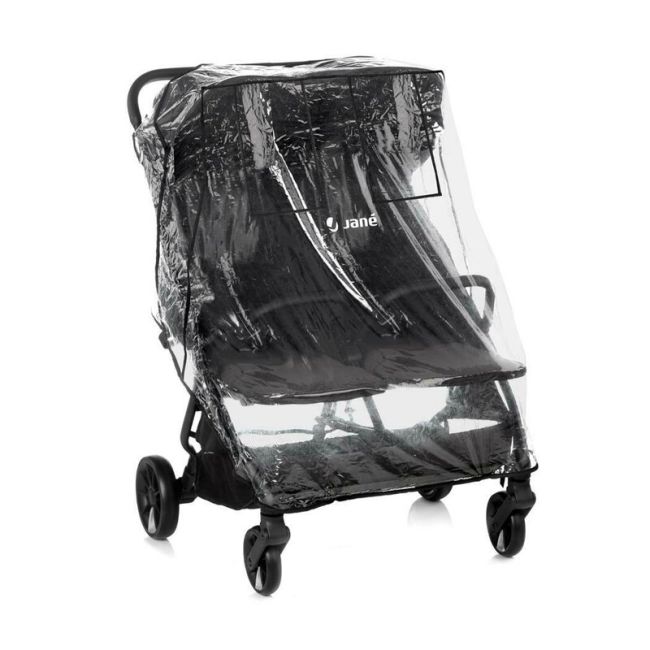Carucior gemeni pliabil Twinside, Jane, Pliere rapida cu o mana, De la nastere pana la 22 Kg, Cu huse pentru ploaie, Spatare independente, Cu suspensii, Conform cu EN 1888-2:2018+A1:2023, Coal BYN8420421092460