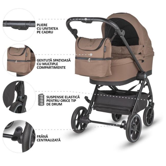 Carucior modular 2in1 coccolle serry light taupe+ scoica auto isize coccolle knox greystone smb325065444324080371
